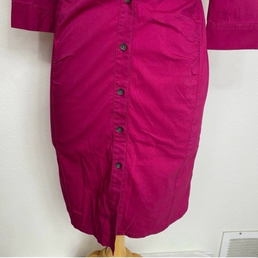 Express Womens Magenta Button Collared Stretch Sh… - image 6